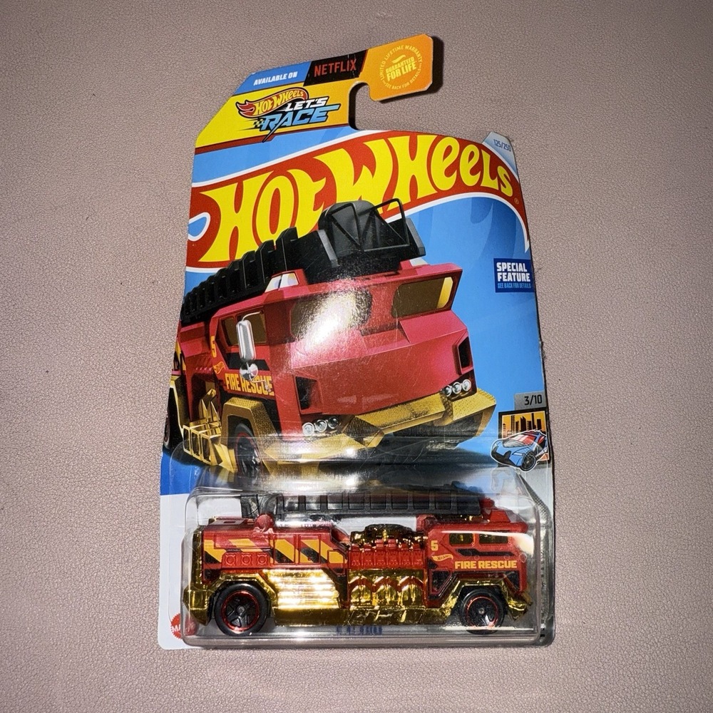 Hot Wheels 5 Alarm Fire Truck Let's Race Netflix HW Metro 3/10 Die-Cast